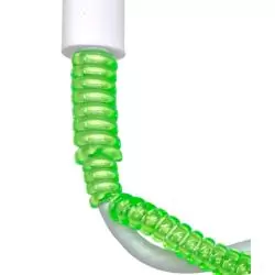 Cables de Datos y Carga,3x Protector Cable Espiral Verde Transparente Resorte Flexible Ajustable