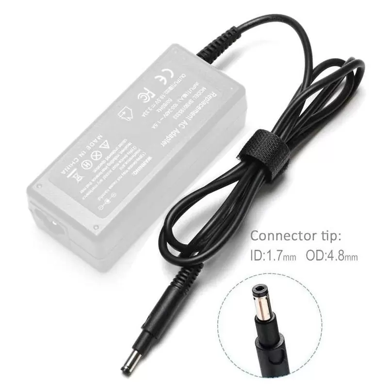 Adaptadores y Cables,Cable de Repuesto para Cargador de Notebook Punta HP/Compaq Negra 1.7mm x 4.8mm