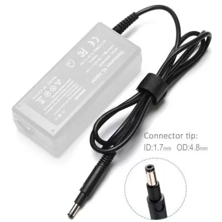 Adaptadores y Cables,Cable de Repuesto para Cargador de Notebook Punta HP/Compaq Negra 1.7mm x 4.8mm