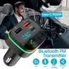 Transmisor FM Bluetooth Manos Libres,Adaptador Transmisor Fm Bluetooth Con Luz Para Auto Camioneta 7 Colores Dp20W
