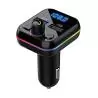 Transmisor FM Bluetooth Manos Libres,Adaptador Transmisor Fm Bluetooth Con Luz Para Auto Camioneta MB7102