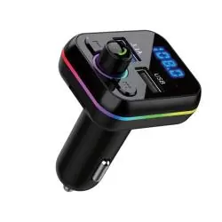 Transmisor FM Bluetooth Manos Libres,Adaptador Transmisor Fm Bluetooth Con Luz Para Auto Camioneta MB7102