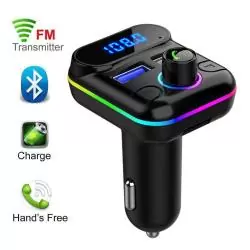 Transmisor FM Bluetooth Manos Libres,Adaptador Transmisor Fm Bluetooth Con Luz Para Auto Camioneta MB7102