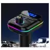 Transmisor FM Bluetooth Manos Libres,Adaptador Transmisor Fm Bluetooth Con Luz Para Auto Camioneta MB7102