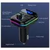 Transmisor FM Bluetooth Manos Libres,Adaptador Transmisor Fm Bluetooth Con Luz Para Auto Camioneta MB7102