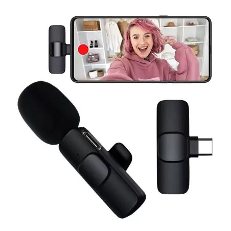 Micrófono Karaoke y Accesorios,Micrófono Inalámbrico De Solapa Para Celular Con Tipo-c