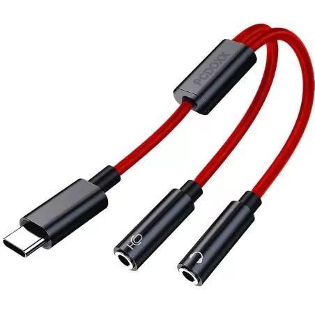 Adaptadores de Audio, BT y OTG,Adaptador Splitter Tipo C Auxiliar Microfono Notebook Celular