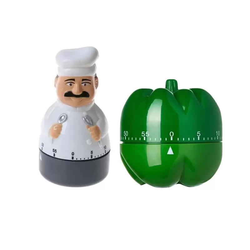 Timer Temporizadores,2x Timer Cocina De Pimenton Y Cocinero Reloj Temporizador A Cuerda
