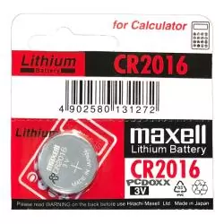 Pilas y Baterias,1X Pila Cr2016 Bateria Litio 3v Boton Reloj Control Llave Maxell