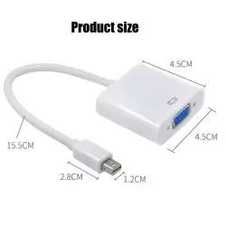 Adaptador de Video y Conversor,Cable Adaptador Thunderbolt Mini Displayport A Vga Para Macbook MDP