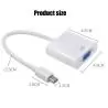 Adaptador de Video y Conversor,Cable Adaptador Thunderbolt Mini Displayport A Vga Para Macbook MDP