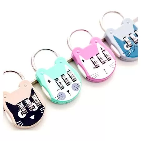 Candados,Candado Con Clave Gato Para Equipaje Maletas Mochilas Lockers