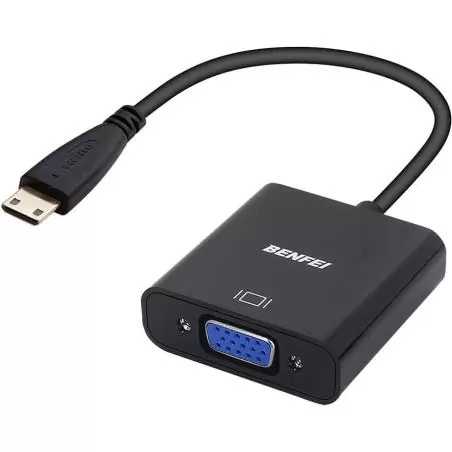 Adaptador de Video y Conversor,Adaptador de Puerto Mini HDMI a VGA con Audio - MINI