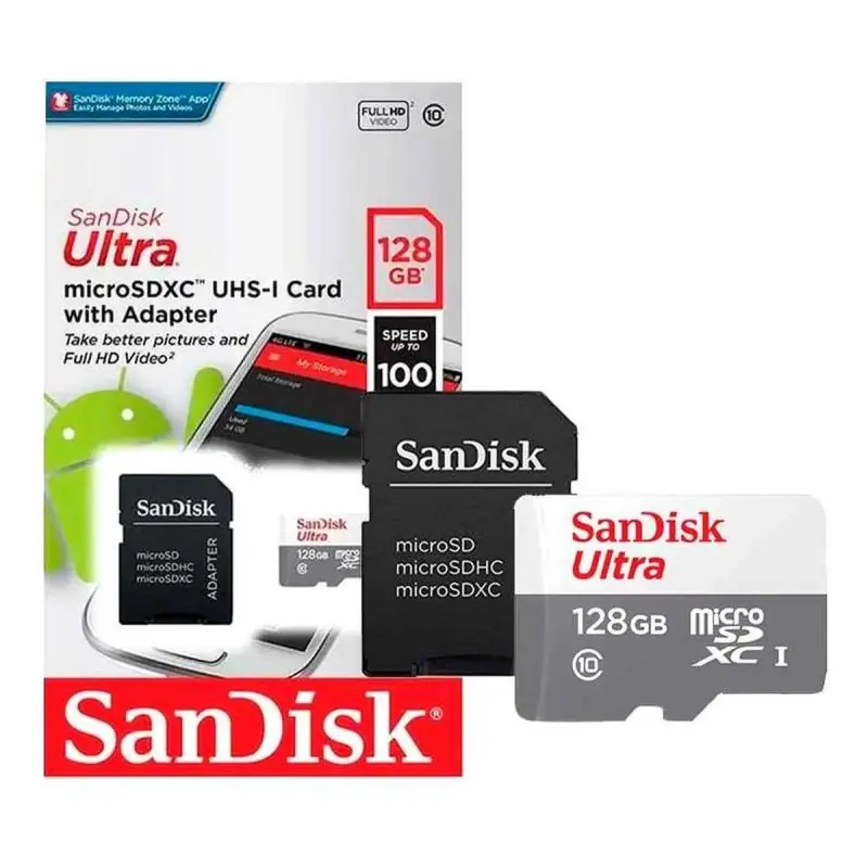 Tarjeta Flash Micro SD,Tarjeta Memoria Sandisk 128gb Micro Sd Clase 10 Original