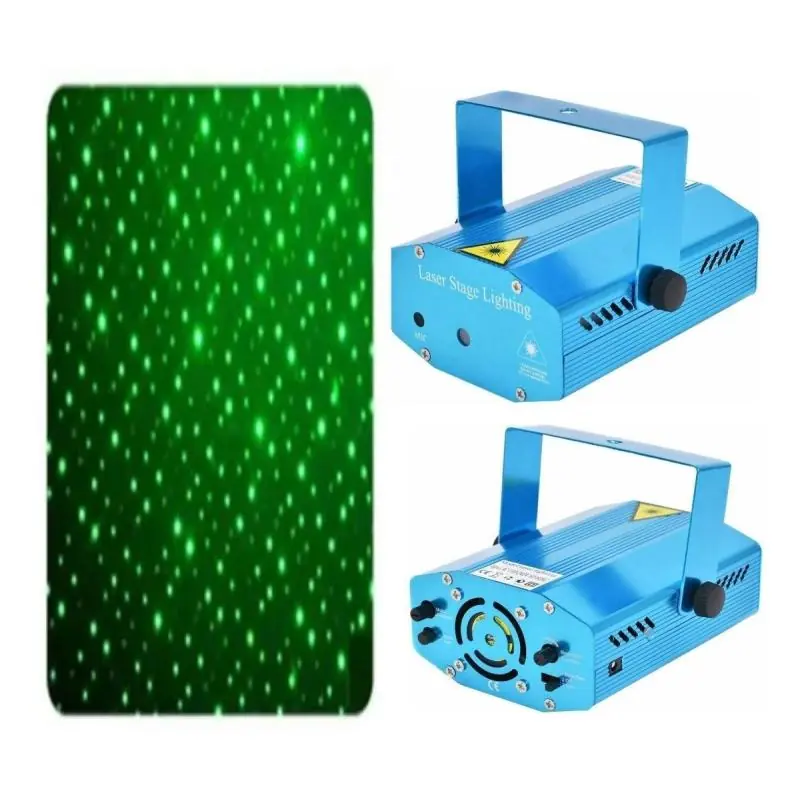 Iluminación de Fiestas,Proyector Laser Ritmico Fiesta Luz Lluvia - Mod.Puntos Verde