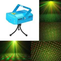 Iluminación de Fiestas,Proyector Laser Ritmico Fiesta Luz Lluvia - Mod.Puntos Rojo