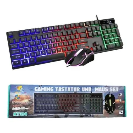Kit Teclado + Mouse Gamer,Kit Teclado Mouse Alambric Gamer Retroiluminado Pc Notebook - KT399