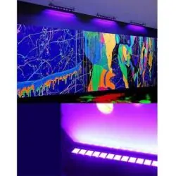 Iluminación de Fiestas,Barra De Luz Negra Uv Ultravioleta Led Cumpleaños Fiesta - 12 Led