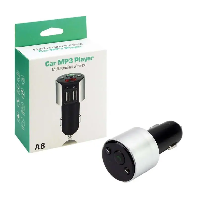 Transmisor FM Bluetooth Manos Libres,Transmisor Auto Fm Bluetooth Mp3 Manos Libre Pantalla USB BT