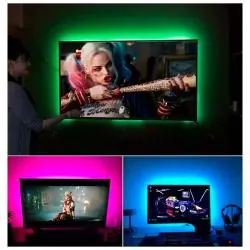 Cintas y Tiras LED,Tira Cinta Led Usb Luces Rgb Con Control Para Pc Tv Auto