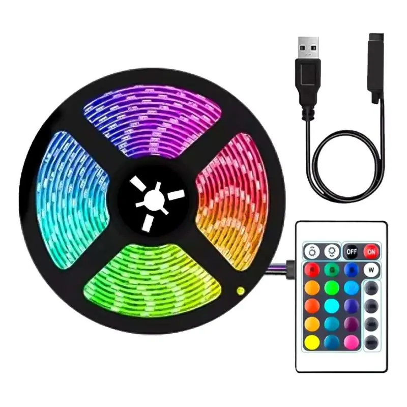 Cintas y Tiras LED,Tira Cinta Led Usb Luces Rgb Con Control Para Pc Tv Auto