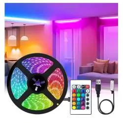 Cintas y Tiras LED,Tira Cinta Led Usb Luces Rgb Con Control Para Pc Tv Auto