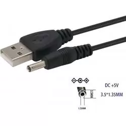 Cables de Poder,Cable Alimentacion USB Poder 5v A Jack Ac 3.5 x 1.35mm