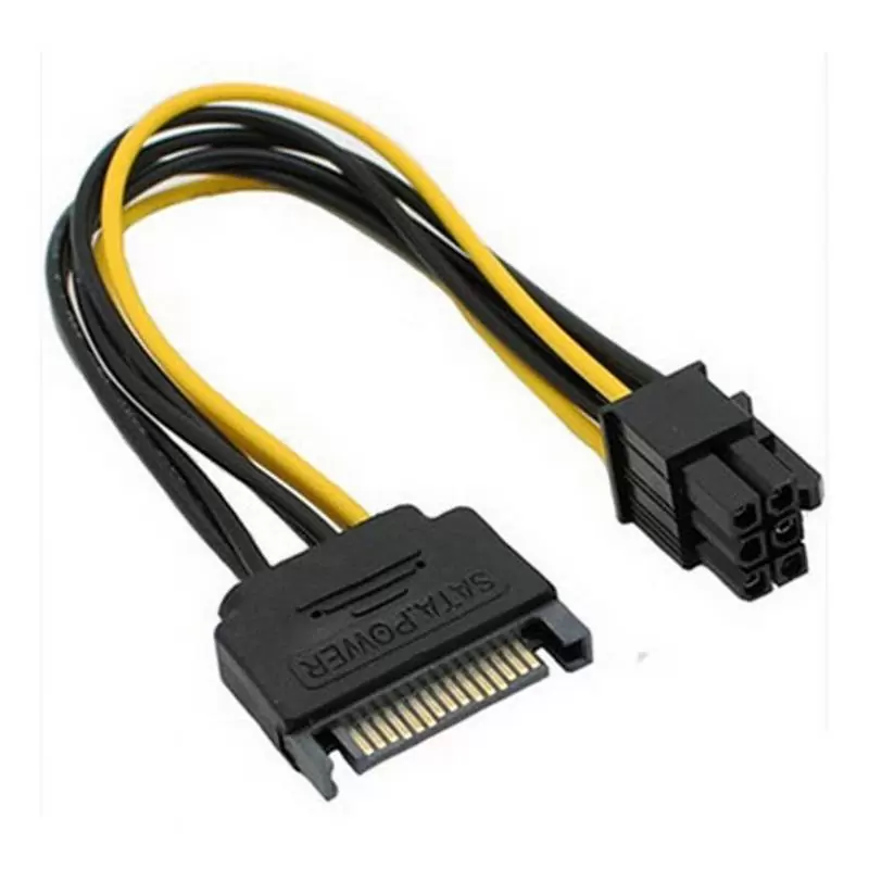 Adaptadores y Cables,Cable Poder Sata Hembra 15pin A 6 Pin Pci Express Video