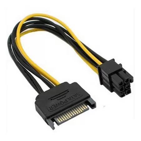 Adaptadores y Cables,Cable Poder Sata Hembra 15pin A 6 Pin Pci Express Video