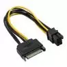 Adaptadores y Cables,Cable Poder Sata Hembra 15pin A 6 Pin Pci Express Video
