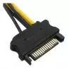 Adaptadores y Cables,Cable Poder Sata Hembra 15pin A 6 Pin Pci Express Video