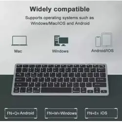 Teclados,Teclado Inalámbrico Bluetooth Recargable Notebook Pc Celular Mini