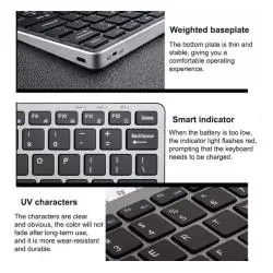 Teclados,Teclado Inalámbrico Bluetooth Recargable Notebook Pc Celular Mini