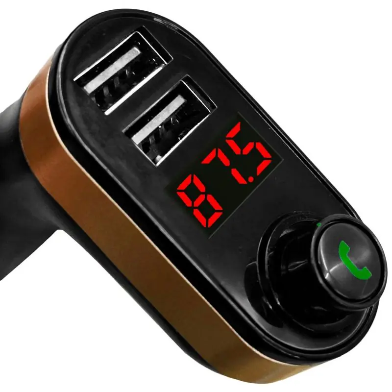Transmisor FM Bluetooth Manos Libres,Transmisor Fm Auto Bluetooth Mp3 Manos Libre Pantalla Usb Bt