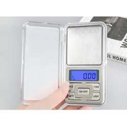 Pesas y Grameras,Balanza Gramera Pesa De 0,1 A 500 Grs Tare Luz Onzas Gramos