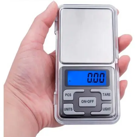 Pesas y Grameras,Balanza Gramera Pesa De 0,1 A 500 Grs Tare Luz Onzas Gramos