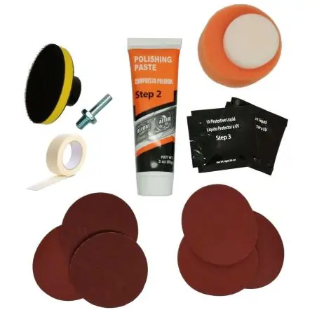 Otros,Kit Restaurador Mica Repara Foco Opaco de Auto Luz Sol UV Pulido Limpiador