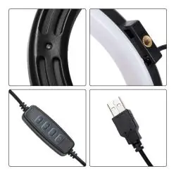 Iluminación Selfie,Aro De Luz Led 20Cm Para Fotografias Y Videos