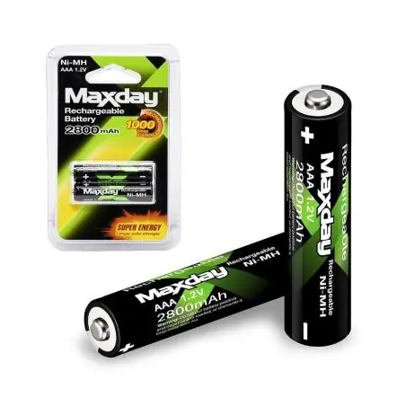 Pilas y Baterias,Pack De 2 Pilas Recargables Maxday Aaa 2800mah