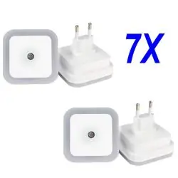 Ampolletas,7X Espanta Cuco Nocturno Luz Led Sensor Noche Niño Enchufe