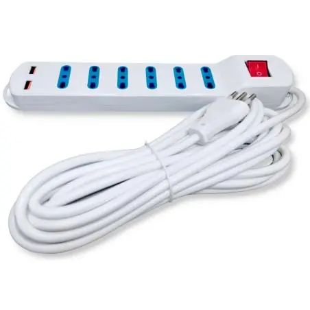 Alargador y Zapatillas electricas,Alargador Zapatilla Extension Puertos Usb 3 Metros Corriente