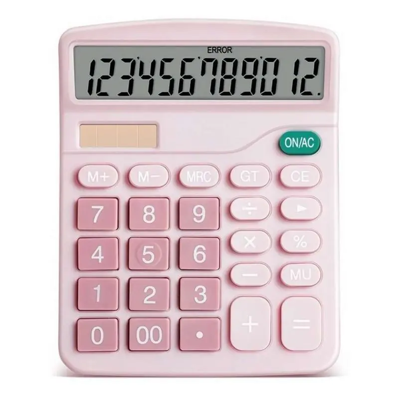 Calculadoras,Calculadora Rosa Pink Escritorio Oficina Colegio Rosada - ROSA KK8375-C