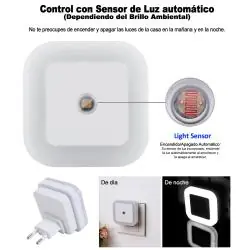 Ampolletas,7X Espanta Cuco Nocturno Luz Led Sensor Noche Niño Enchufe