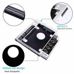 Accesorios Almacenamiento,Adaptador Disco duro Caddy Dvd Hd Ou Ssd 2.5 Sata 9.5mm