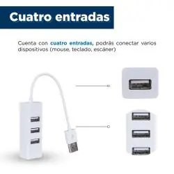 Hub USB,Hub Adaptador Usb 4 Puertos Multipuerto Zapatilla Notebook Pc