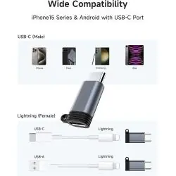 Adaptadores de Audio, BT y OTG,Adaptador Para Lightning De iPhone A Puerto Usb Tipo C Carga MOD.YP-18