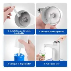 Otros,Bomba Dispensadora Agua Grifo Recargable Electrico Botellon - Carga Micro Usb