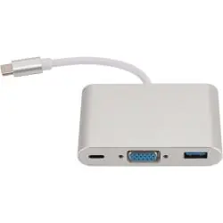 Hub USB,Hub Adaptador Usb Tipo C Macho A Vga - Usb 3.0 - Usb Tipo C Hembra