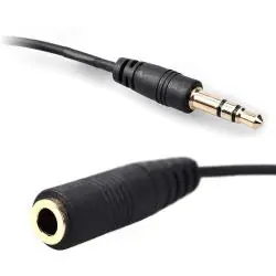Cables de Audio,Cable Extension Audio Plug Jack Audifonos 3.5mm Macho Hembra - 5mts