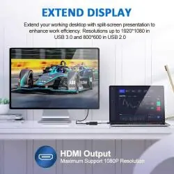 Adaptador de Video y Conversor,Adaptador Conversor de Video Convertidor USB 3.0 a HDMI HDTV